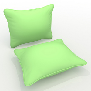 3d 的光的绿色的白色的枕头