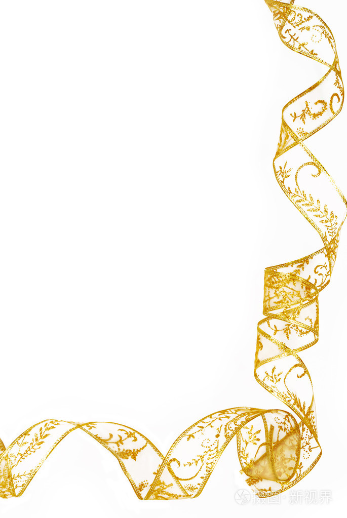 孤立的丝带金色边框框架