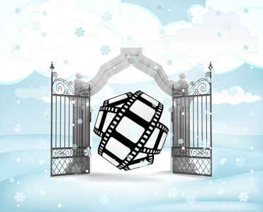 圣诞大门入口和冬季降雪量的新电影