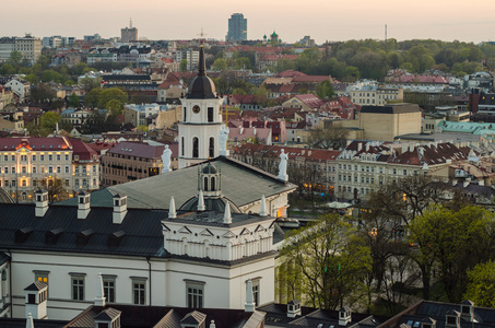 立陶宛。维尔纽斯旧城在春天