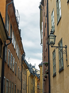 斯德哥尔摩，瑞典。老城的典型体系结构