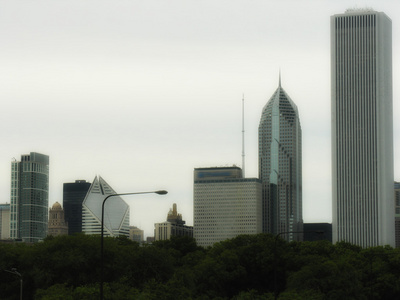 芝加哥，美国。市中心的摩天大楼