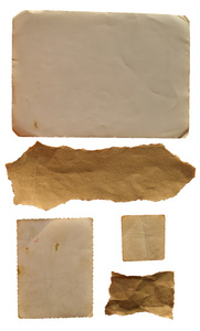 几不同旧纸件孤立的白色衬底上的集合