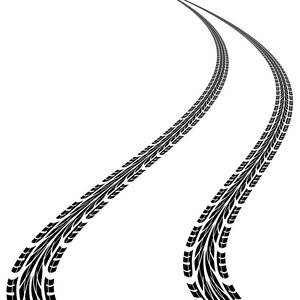 轮胎印,矢量图照片