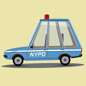 可爱的卡通纽约警察局警察的车图片