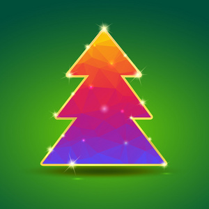 创意 亮圣诞树用黄金和节日闪光灯