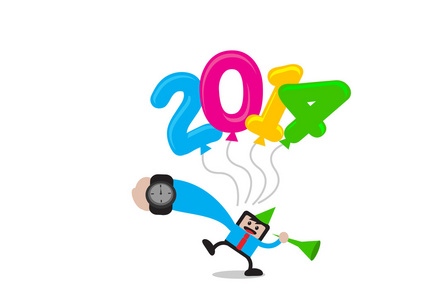 新的一年主题卡通人物