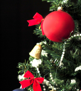 美丽的圣诞树与新年装饰品的一部分