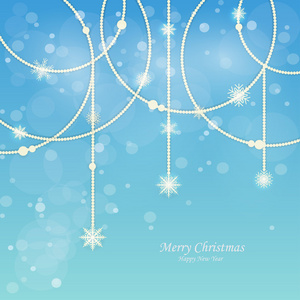 明亮光泽雪蓝色背景。圣诞及新年假期