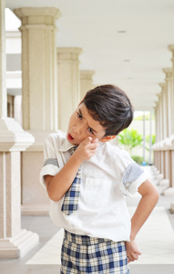 学生男孩手指