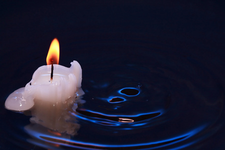 蜡烛在水中