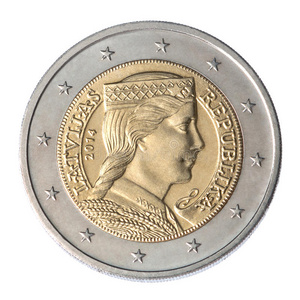 两欧元硬币