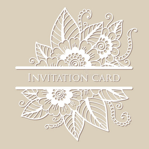 矢量花边卡片照片