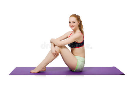 年轻女子在做体育锻炼