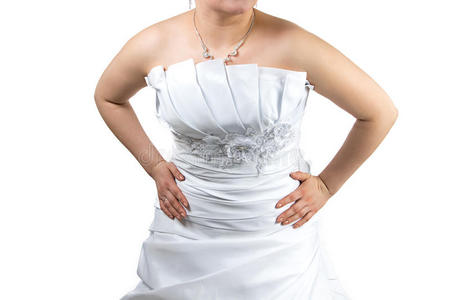 穿白色婚纱的女人的身体