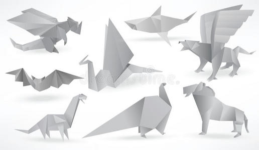 折纸动物(黑白)照片