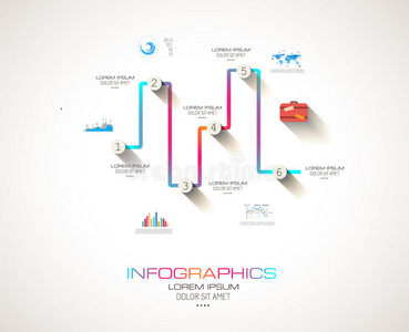 具有现代风格的平面信息图形模板