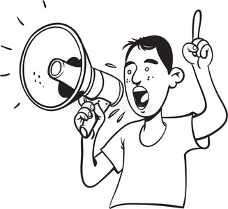 扩散图标公告宣布扩音器呼喊通讯卡通人社区概念公布设计扩散设备图标