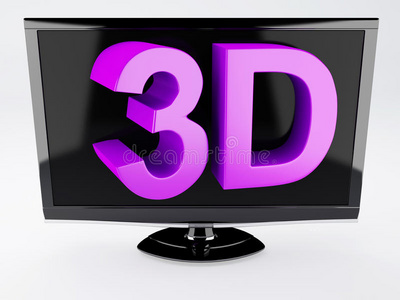 3d电视，技术概念。白色