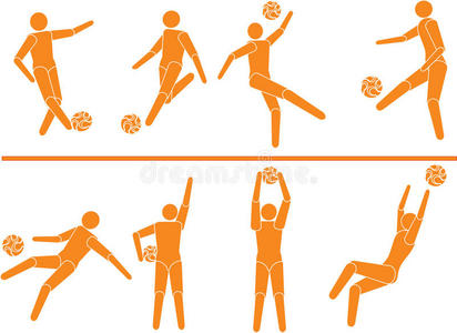 矢量足球运动员剪影2照片