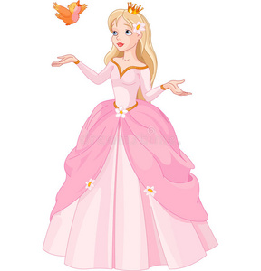 公主和小鸟照片