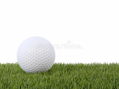 草地上的3d高尔夫球