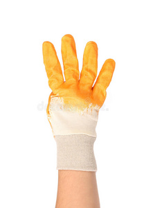 手拿橡胶手套显示四个。