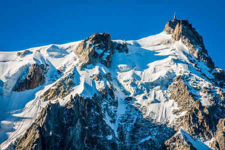 midi aiguille du midi，3842米高，法国夏蒙尼，法国阿尔卑斯山