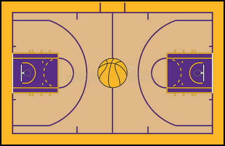 洛杉矶湖人队篮球场照片