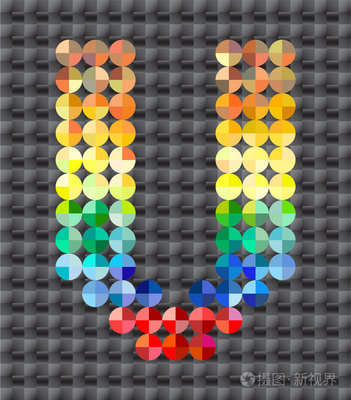 字母表的丰富多彩的马赛克,字母 v