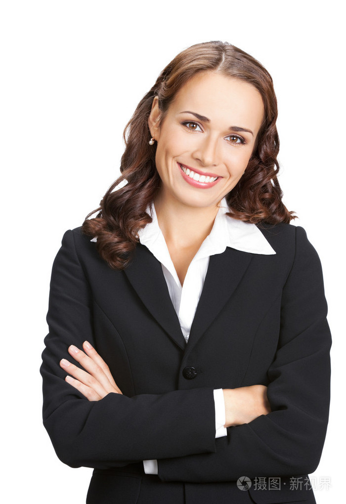 微笑着的女商人,孤立的肖像