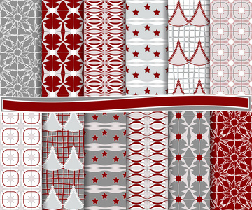 抽象圣诞矢量设置纸的剪贴簿