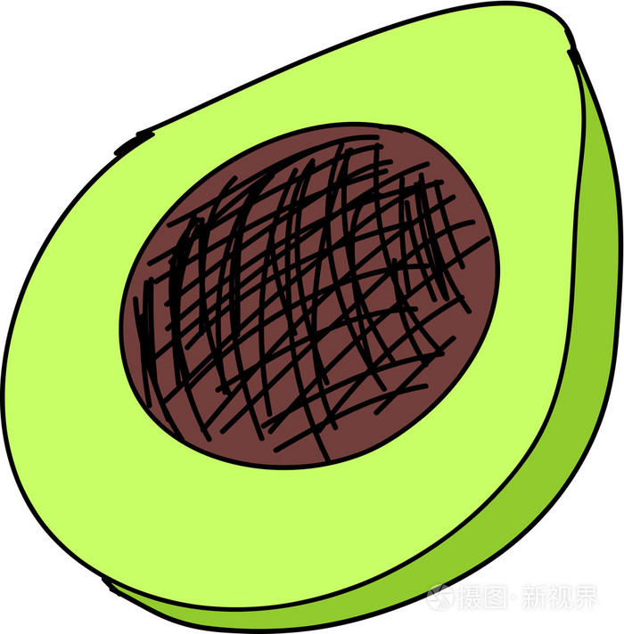 鳄梨绿色素描卡通手绘矢量图插画-正版商用图片1e0lw9-摄图新视界