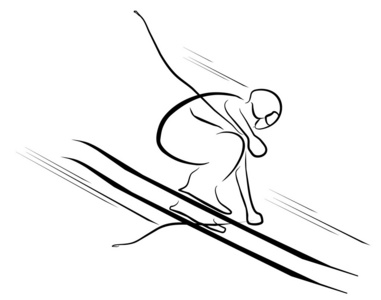 雪滑雪符号