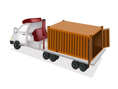 交付货物集装箱平板拖车