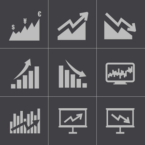矢量黑色经济图标集