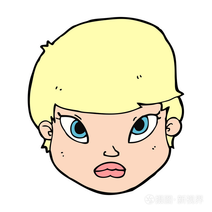 卡通可爱的小女孩的头