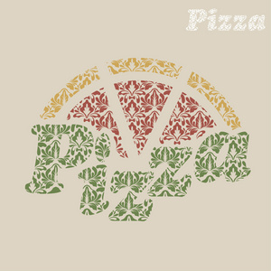 抽象矢量符号为比萨背景的