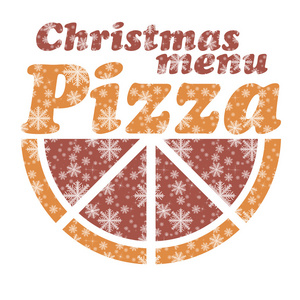 比萨背景的抽象矢量圣诞菜单
