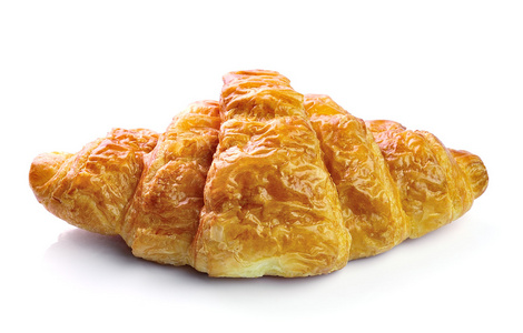 frska och lckra croissant ver vit bakgrund新鲜和美味的羊角面包在白色背景