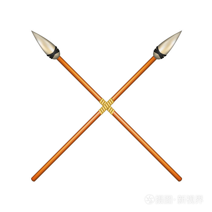 两根交叉的古代矛