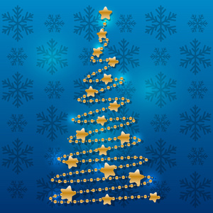蓝金色圣诞树