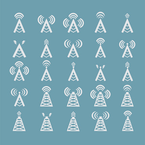 无线电发射塔或无线塔符号向量