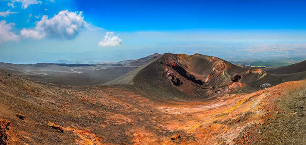 全景景观图的西西里岛埃特纳火山