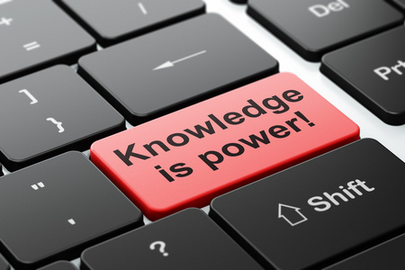 教育理念 知识就是力量 计算机键盘背景