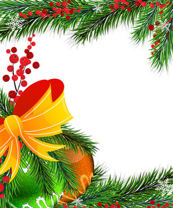 圣诞树装饰用橙色的弓