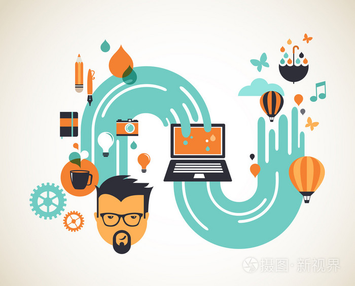 设计, 创意, 理念和创新的概念插画-正版商用图片1e1q1a-摄图新视界