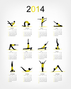 瑜伽日历 2014年为您的设计