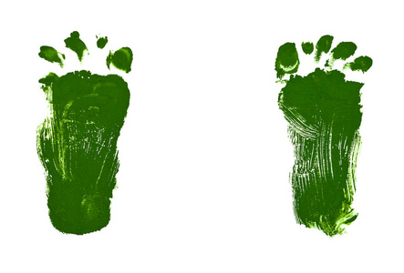 由水粉绘画儿童绘图-绿色的脚步声照片