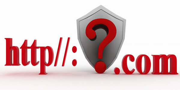 盾牌和问题标记之间的保护免受未知的 web 页的 http 和点 com。 概念